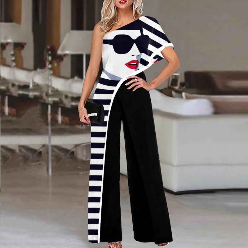 Fashion art print jumpsuit