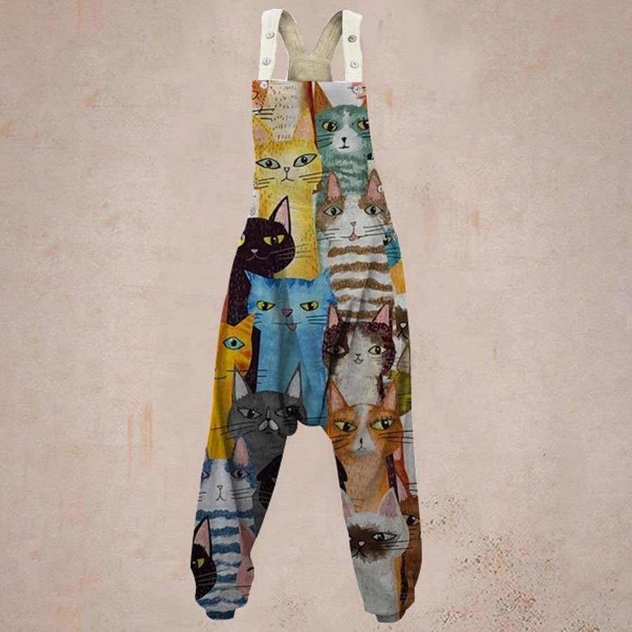 Ladies Casual Printed Harem Jumpsuit