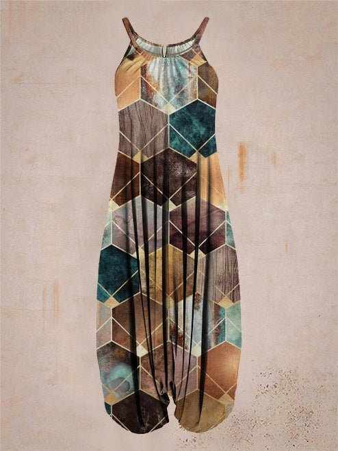 Geometric Prints Harem Jumpsuit