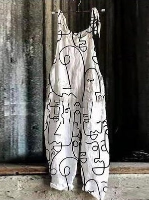 Abstract Prints Sleeveless Casual Jumpsuit