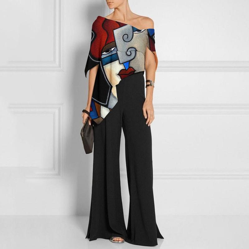 Fashion art print jumpsuit